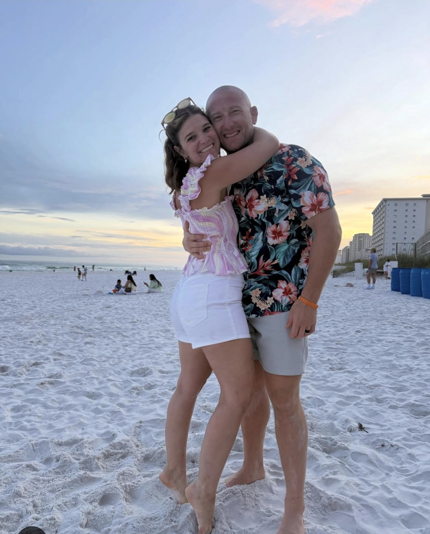 Damon and his wife at the beach