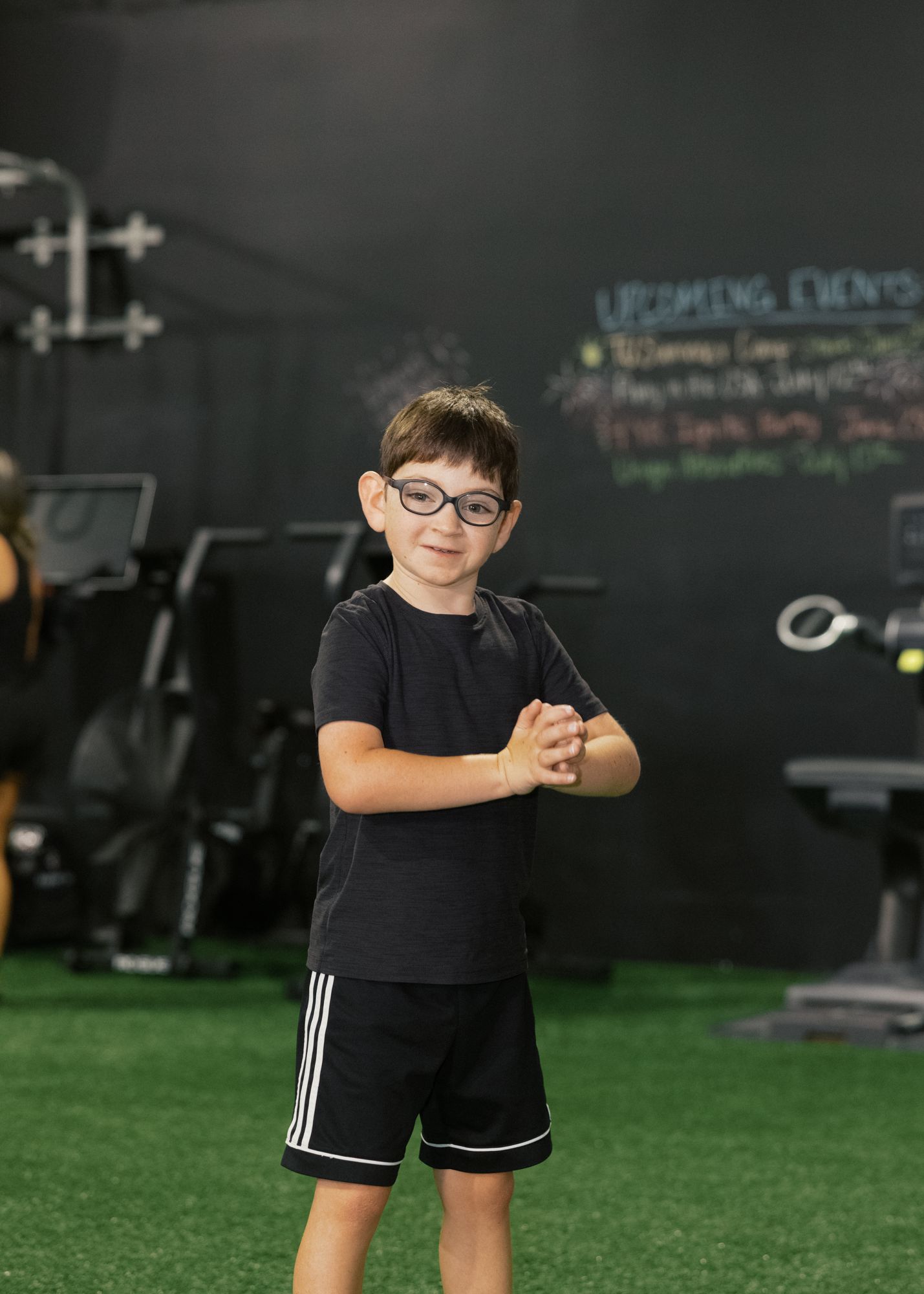 A young athlete squaring up for the next drill