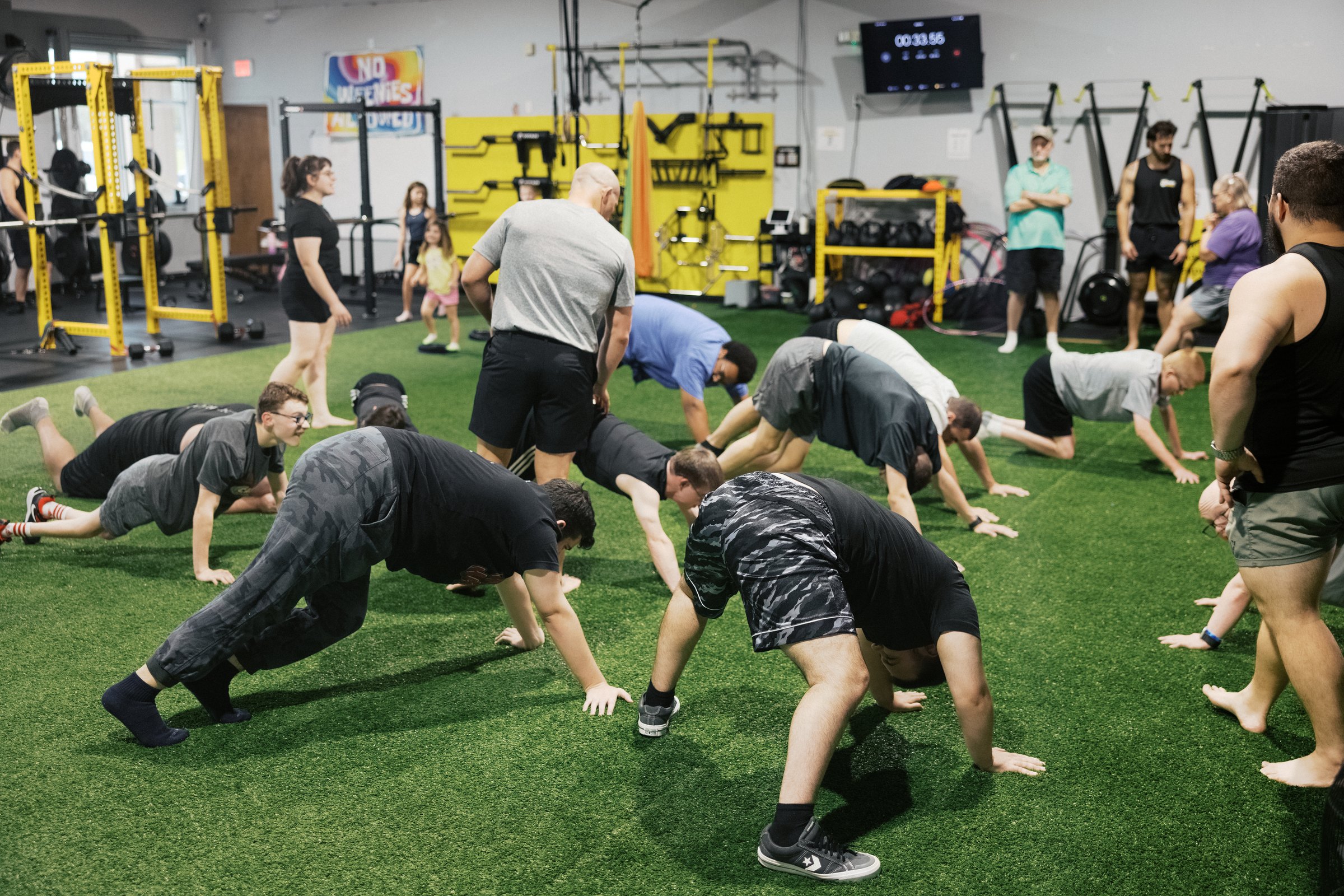 A full class training on the turf